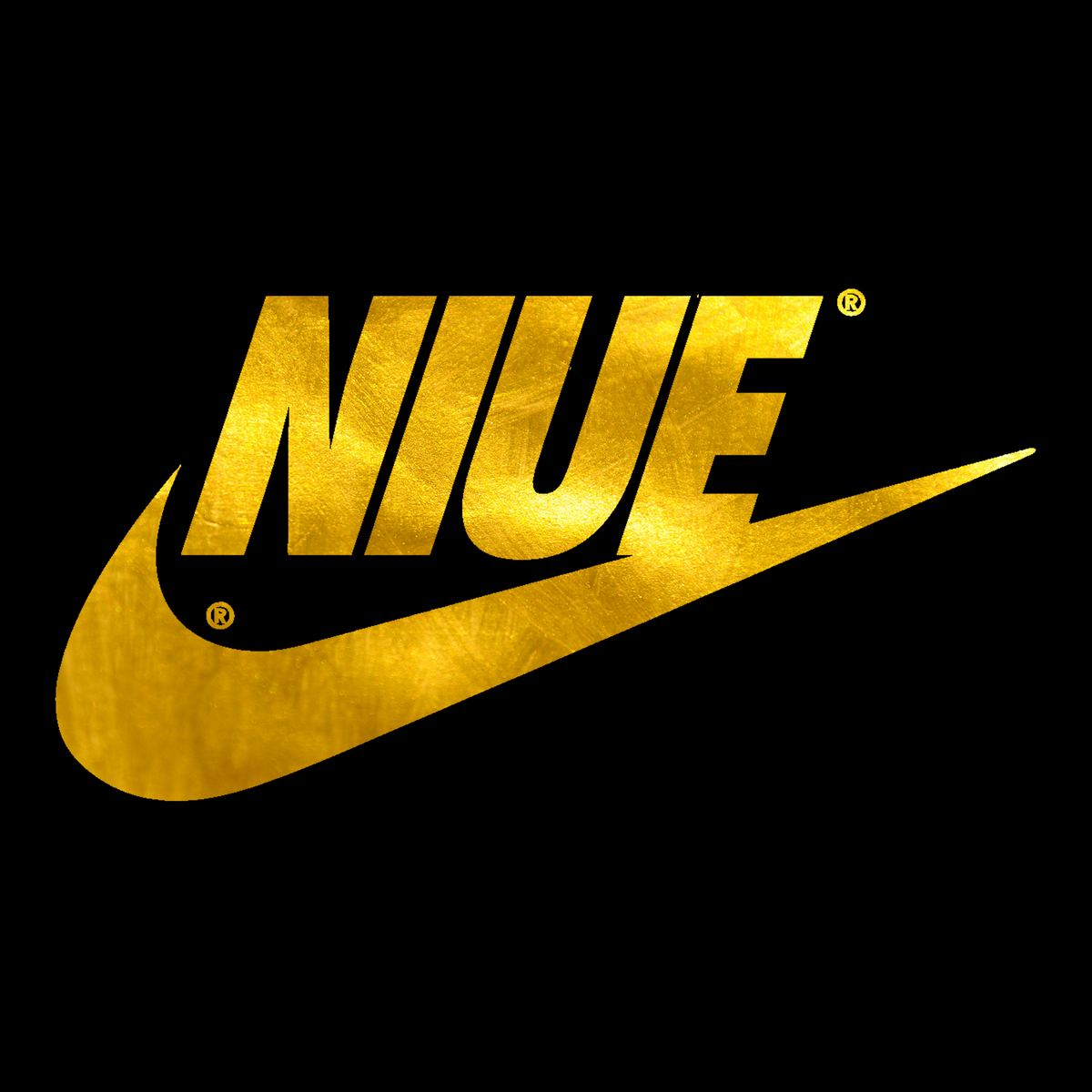 gold nike swoosh